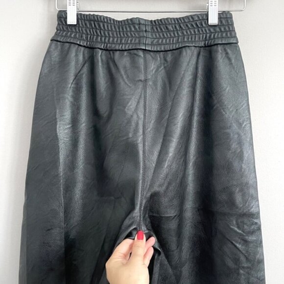 Stella McCartney Black Faux Leather Cropped Culottes Pants - S - Picture 10 of 13